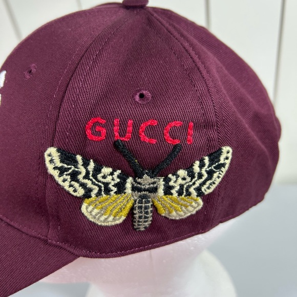 Authentic! Gucci NY Unisex baseball hat Size 57-61 cm Burgundy Color - Picture 5 of 10